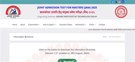 IIT Delhi JAM 2025 Registration Window to Open on Sep 3: .